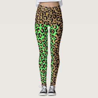 Legging Leggens de impressão do Leopardo-do-Ouro preto Ele