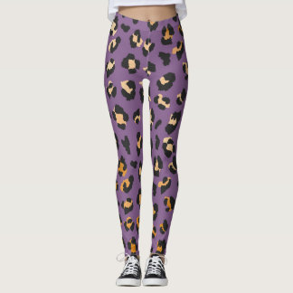 Legging leggens de impressão em animais roxos