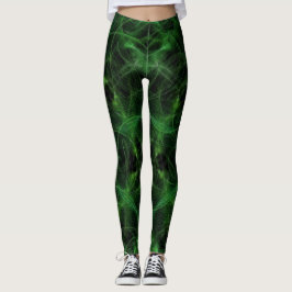 Legging Leggens de mandala verdes e pretas