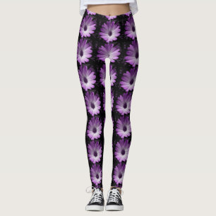 Legging Leggens de margarida púrpura