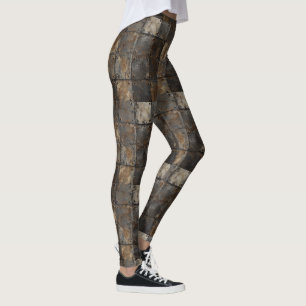 Legging Leggens de metal enferrujadas