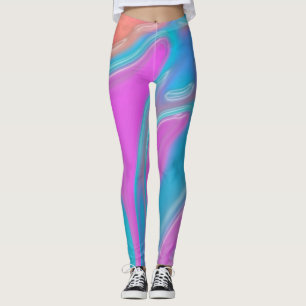 Legging leggens de padrão de textura azul-rosa