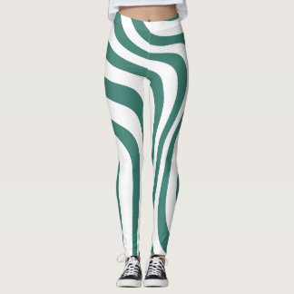 Legging Leggens de padrão verde e branco