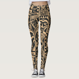 Legging Leggens de tatuagem polinésias