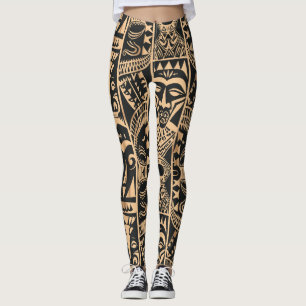 Legging Leggens de tatuagem polinésias