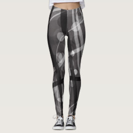 Legging Leggens, design abstrato, preto, cinzas