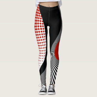 Legging Leggens, design abstrato, preto, cinzas, vermelho,