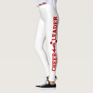 Legging Leggens do Cheerleader Vermelho e Branco