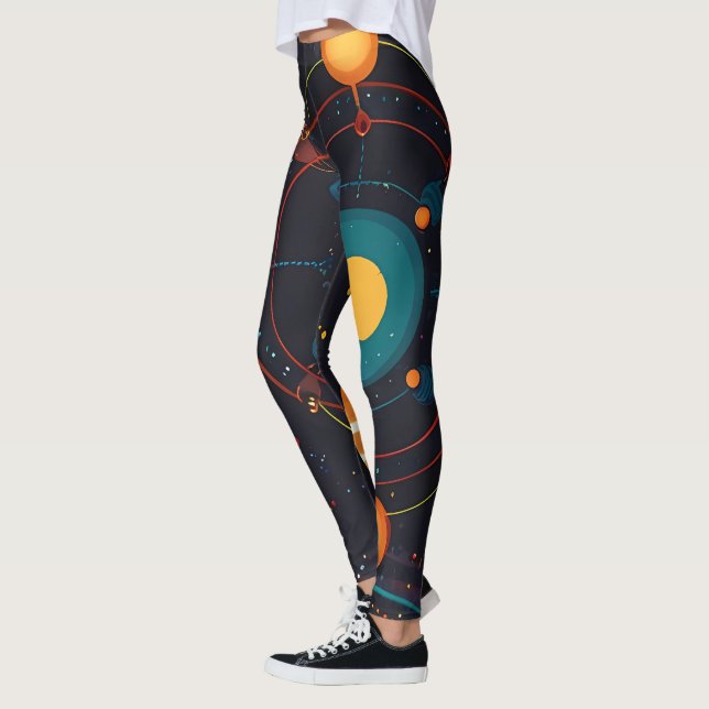Legging Leggens do sistema solar vibrantes em órbita cósmi (Esquerda)
