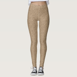 Legging Leggens Douradas do taupe do Abstrato