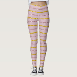 Legging Leggens Douradas e cor-de-rosa