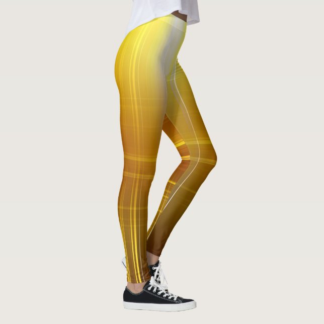 Legging Leggens Douradas E De Linhas Brancas (Direita)