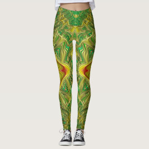 Legging Leggens ~dourado vermelho Natal