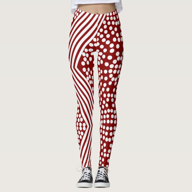 Legging Leggens em negrito das linhas de Bolinhas Funky (Frente)