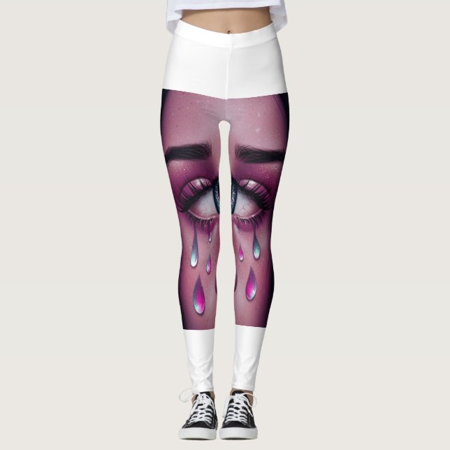 Legging Leggens Expressivas De Arte Tear 💧 👁️ (Frente)