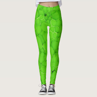 Legging leggens femininas folhas frescas de menta cor