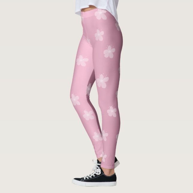 Legging Leggens Florais bonito Rosa (Esquerda)