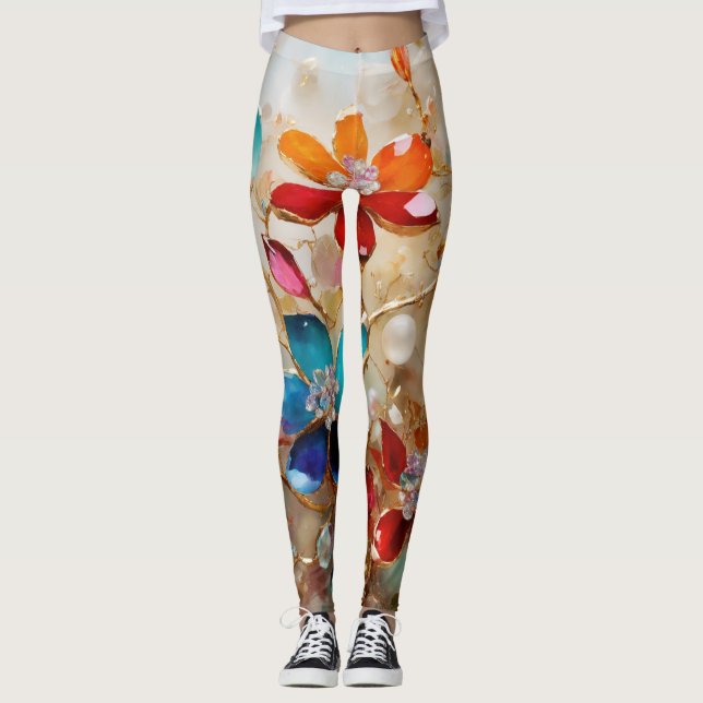 LEGGING LEGGENS FLORAIS DE VIDRO (Frente)