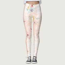 Legging Leggens Florais Rosa