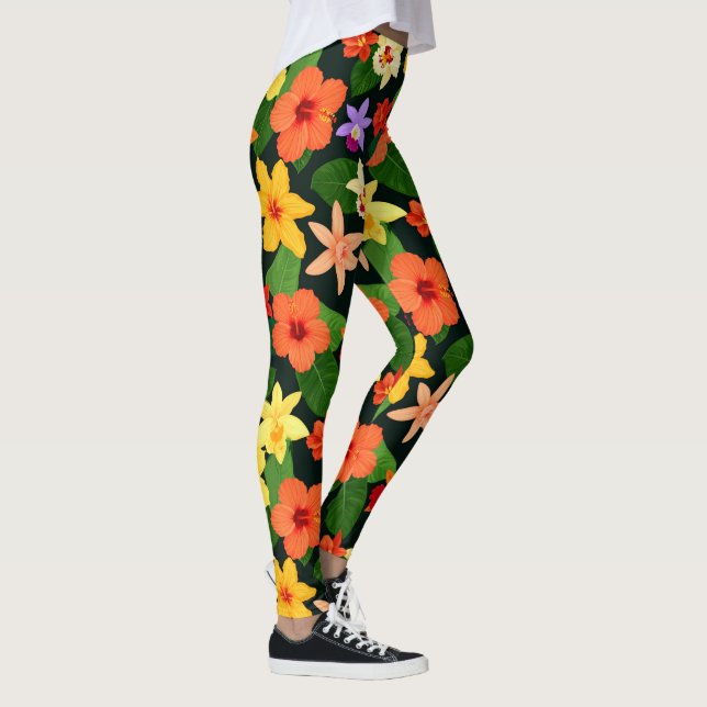 Legging Leggens Florais Tropicais (Direita)