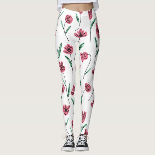 Legging Leggens Florais Whimsical - Calças Escriváveis