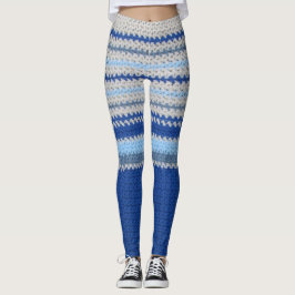 Legging Leggens - Frisas de crochê em azul