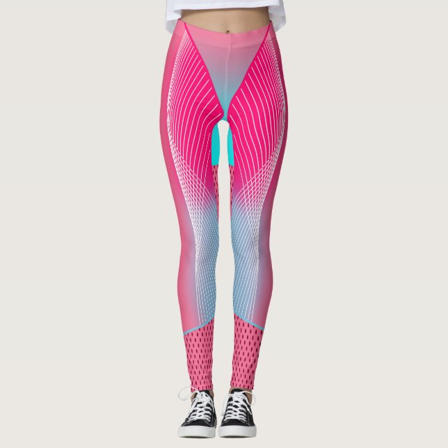 Legging Leggens geométricas com Pop de energia elétrica (Frente)