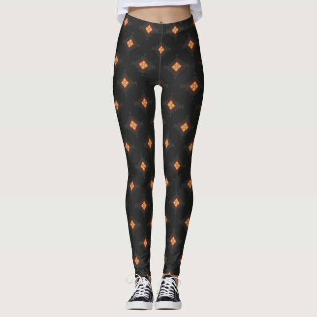 Legging Leggens geométricas pretas (Frente)