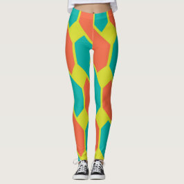 Legging Leggens Geométricas Retro Sem Costura