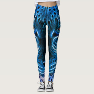 Legging Leggens Impressoras Neon Blue Leopard & Yoga Pants