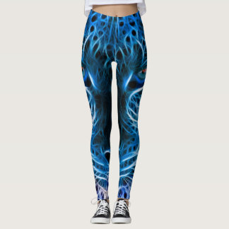 Legging Leggens Impressoras Neon Blue Leopard & Yoga Pants