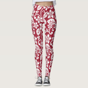 Legging Leggens ISLAND PLUMERIA (VERMELHO CARDINAL)