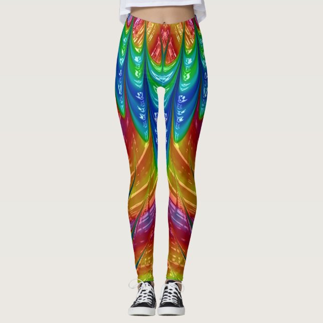 Legging Leggens ~ laranja azul verde laranja ~ Original (Frente)