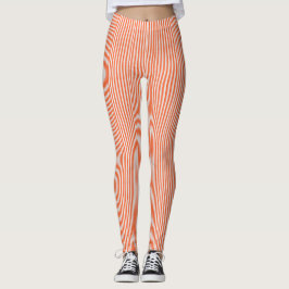 Legging Leggens listradas a laranja e a branco