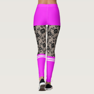 Legging Leggens Meias Curtas Rosa Roxas Roxas
