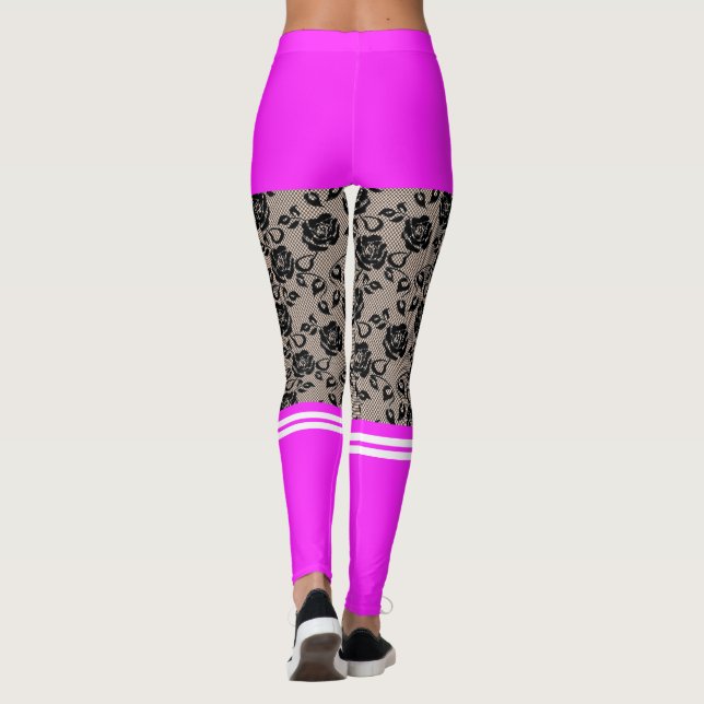 Legging Leggens Meias Curtas Rosa Roxas Roxas (Verso)