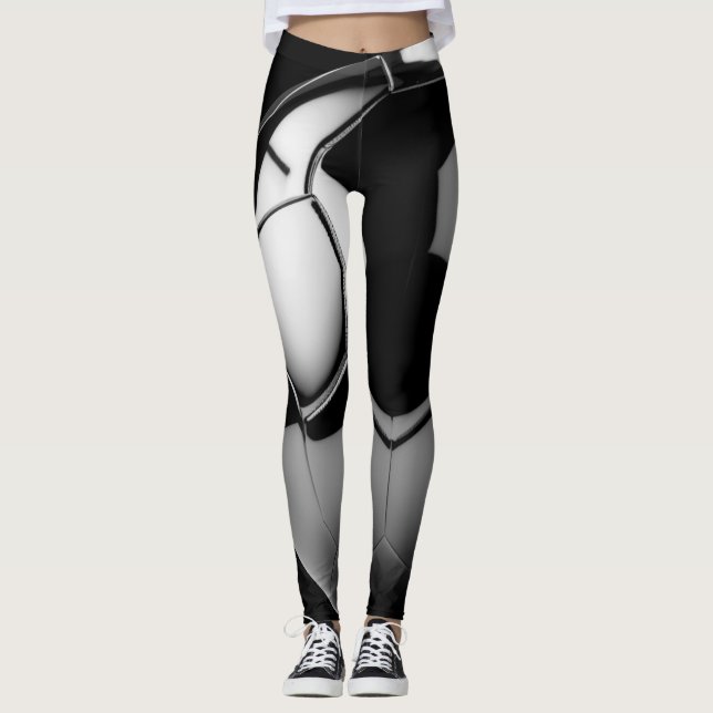 Legging Leggens modernas, brancas e pretas (Frente)