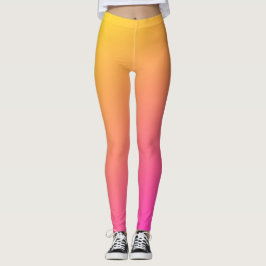 Legging Leggens ombre, de gradiente rosa e amarelo