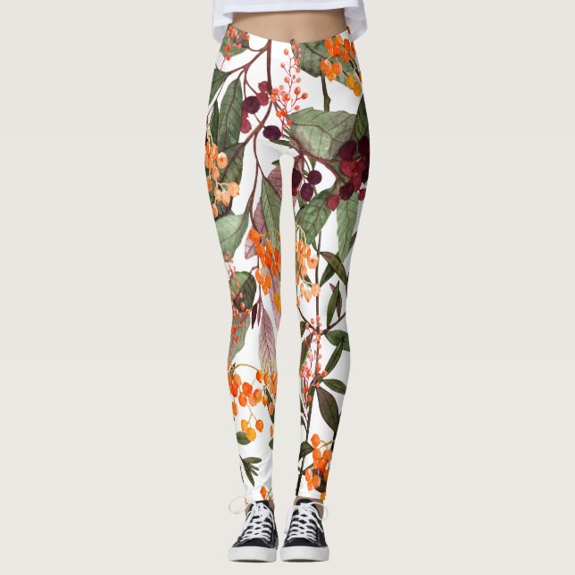 Legging Leggens - Padrão de aquarela floral (Frente)