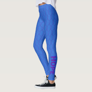 Legging Leggens Personalizadas da Fita de Consciência Azul