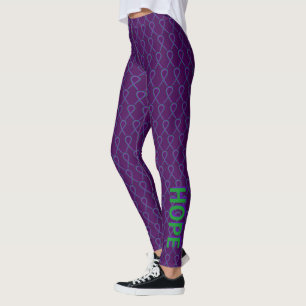 Legging Leggens Personalizadas da Fita de Consciência Verd