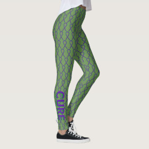 Legging Leggens Personalizadas da Fita de Consciência Verd