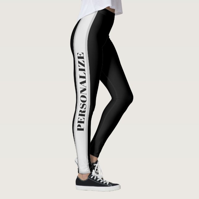 Legging Leggens Pretas E Cinzas Personalizadas  (Direita)