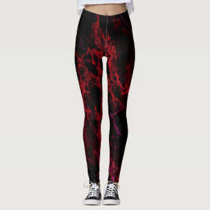 Legging Leggens quentes, vermelhas e pretas