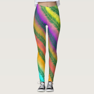 Legging Leggens riscadas coloridas inclinadas
