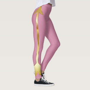 Legging Leggens Rosa de Seta Dourada
