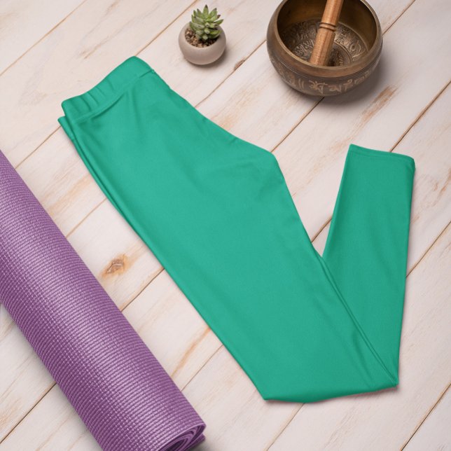 Legging Leggens Sólidas Verde do Jade de Cor de Tendência (Criador carregado)