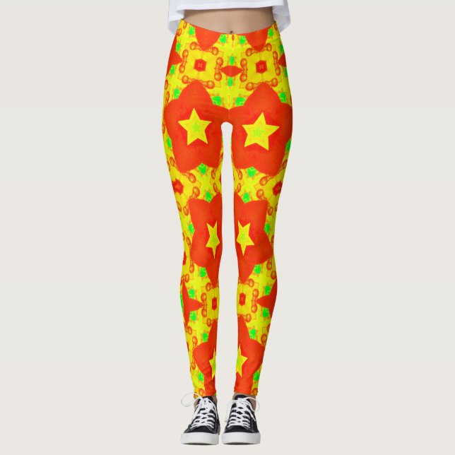 Legging Leggens ~ Verde Amarelo Verde Brilhante ~ Original (Frente)