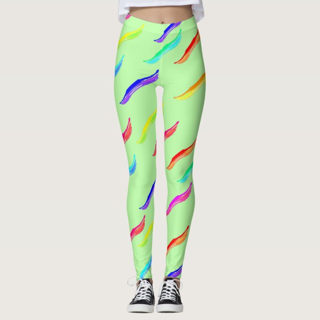 Legging Leggens verdes claras do vento a cores (Frente)