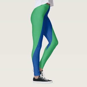 Legging Leggens verdes e azuis brilhantes para Malhação